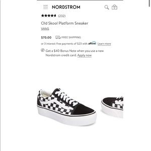 AMAZING CONDITION Checkered Platfrm Old Skool Vans